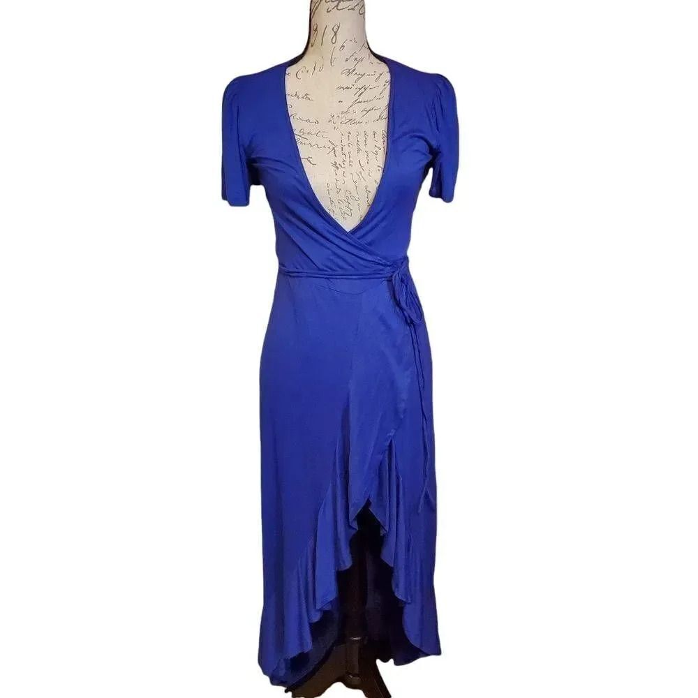See The Shades Ladies Size XS Blue Wrap Dress